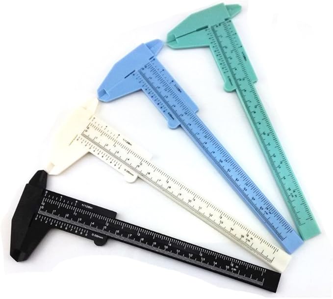 Honbay 4pcs Mini Double Scale Plastic Vernier Caliper Ruler Measuring Tool
