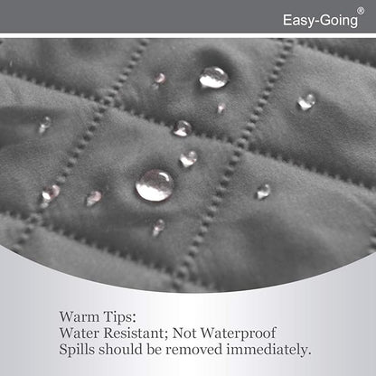 Easy-Going Reversible Couch Cover for 3 Cushion Couch Sofa Cover for Dogs Water Resistant Furniture Protector Cover with Foam Sticks Elastic Straps for Pet Cat (Sofa, Gray/Light Gray)