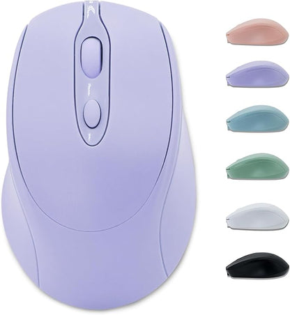 Bluetooth Mouse,Rechargeable Wireless Mouse for LaptopiPadMacBook ProAir, Silent Mouse Portable Slim for Surface ProPCLenovoSamsung Tablet (Purple)
