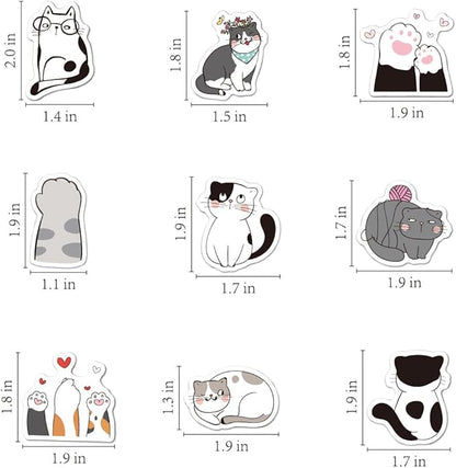 100 Pcs Cute Cat Stickers, Aesthetic Cat Waterproof Vinyl Stickers for Water Bottle Kids Adults Girls Women Kitten Stickers