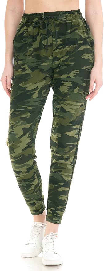 Medium Size Leggings Depot Women's Jogger Track Cuff Sweatpants with Pockets for Yoga, Workout.
