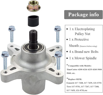 Parts Camp Deck Spindle Assembly Toro 117-7439 121-0751 117-7268 117-7267 for Exmark Toro TimeCutter SS5000 SS4200 4235 4260 Stens 285-923