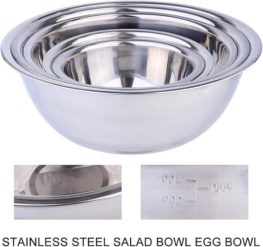 MAGICLULU Stainless Steel Salad Bowl Set Lids Large Serving Bowl for Mixing Serving