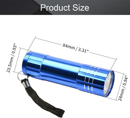 Othmro 1Pcs 9 LED Glow in Dark Flashlight Light, Blue Shell Purple Light, High Lumen Portable Outdoor Lamplight Torch Light Bright Portable Handy Lights for Camping Hiking Fishing Indoor