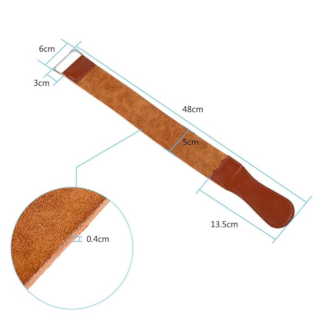 Leather Strop for Knife Sharpening, Knife Strop, Stropping Leather, Straight Knife Sharpening Cowhide Manual Strap Straight Barber Shaving Strap Tool Polishing Anti Leather