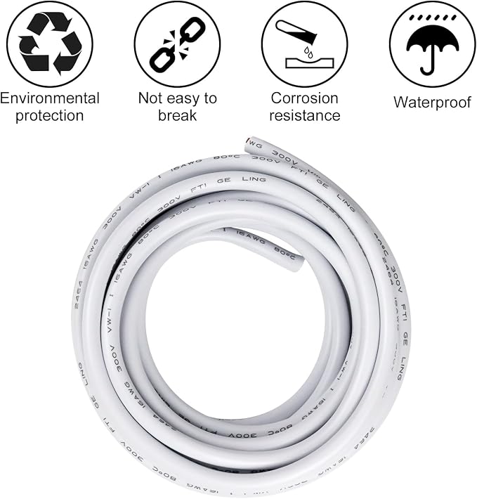 50FT 22 Gauge Wire 3 Conductor, 22AWG Electrical Wire, 22/3 Oxygen Free Stranded Tinned Copper Wire, Insulated Low Voltage Cable for LED Lamps Lights Automotive