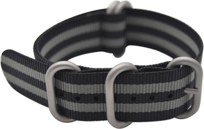 Colorful Nylon Watch Band for Men - Watch Strap Replacement with Brushed Buckle