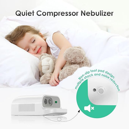Portable Nebulizer, Nebulizer Machine for Adults Kids, Mini Handheld Nebulizer with Mouthpiece Adults&Chlid Masks, Steam Inhaler of Cool Mist for Travel and Home Use 1215015