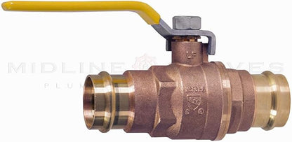 Midline Valve 532VLV034 Double-O-Ring Press Ball Valve, with 34 in. Connections, Brass