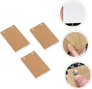 3Pcs Removable Screw Mini Memo Notepads Creative Scrapbook Drawing Paper Blank Pocket Notebooks for Writing for School Office and Daily Notes