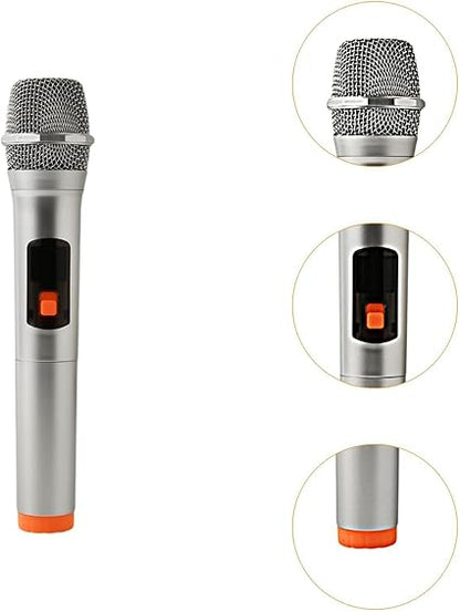 Microphone Toy Kids Microphone for Play Speech Practice Microphone Prop Simulated Microphone for Events Cosplay Costume Party, Orange Base