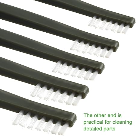 Boao 20 Packs Double-Ended Gun Cleaning Brushes 7 Inch Nylon All Purpose Cleaning Brush with Plastic Handle (White)