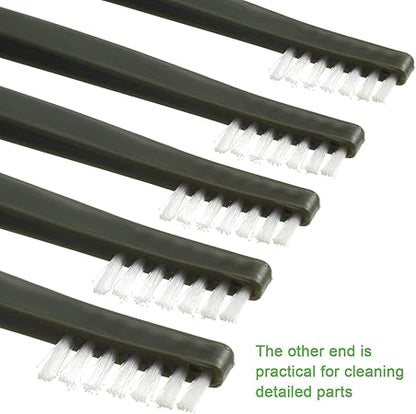 Boao 20 Packs Double-Ended Gun Cleaning Brushes 7 Inch Nylon All Purpose Cleaning Brush with Plastic Handle (White)