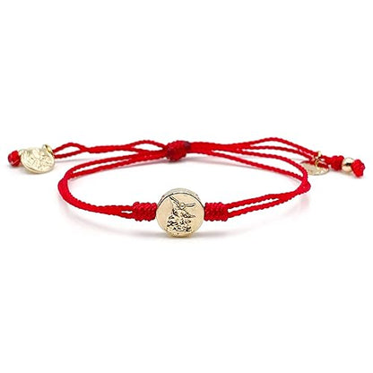 St Michael Archangel Coin Medal on Adjustable Red Cord Wrist Adjustable Bracelet (Red)
