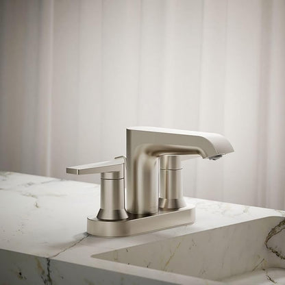 Bathroom Faucet by KOHLER, Bathroom Sink Faucet, Hint Collection, Centerset Faucet, Vibrant Brushed Nickel, K-97094-4-BN