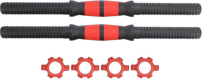 Barbell Bars, Rubber Dumbbell Bars Weight Lifitng 2Pcs 40CM with 4Pcs Nuts for Exercises for Training