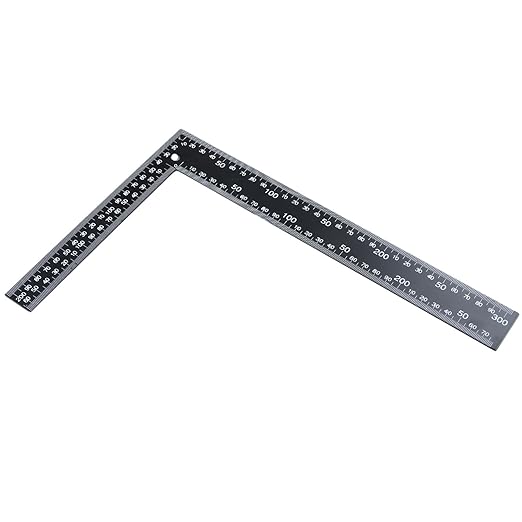 Mtsooning Metal L Square Ruler,90 Degree Right Angle Metric and Inches Ruler, 8 x 12inch Double Sided Ruler, Steel Tempered Measuring Tool for Carpenter Framing DIY Leather Handmade Sewing