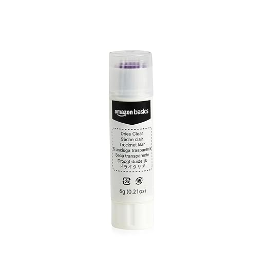 Basics Purple Washable School Glue Sticks, Dries Clear, 0.21-oz Stick, 2-Pack