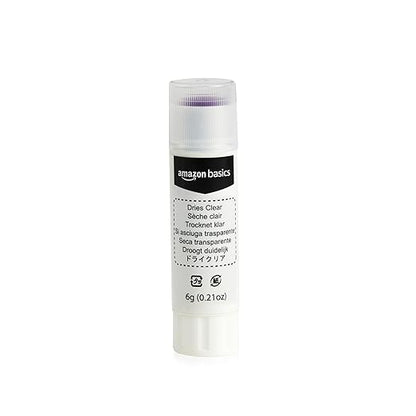 Basics Purple Washable School Glue Sticks, Dries Clear, 0.21-oz Stick, 2-Pack