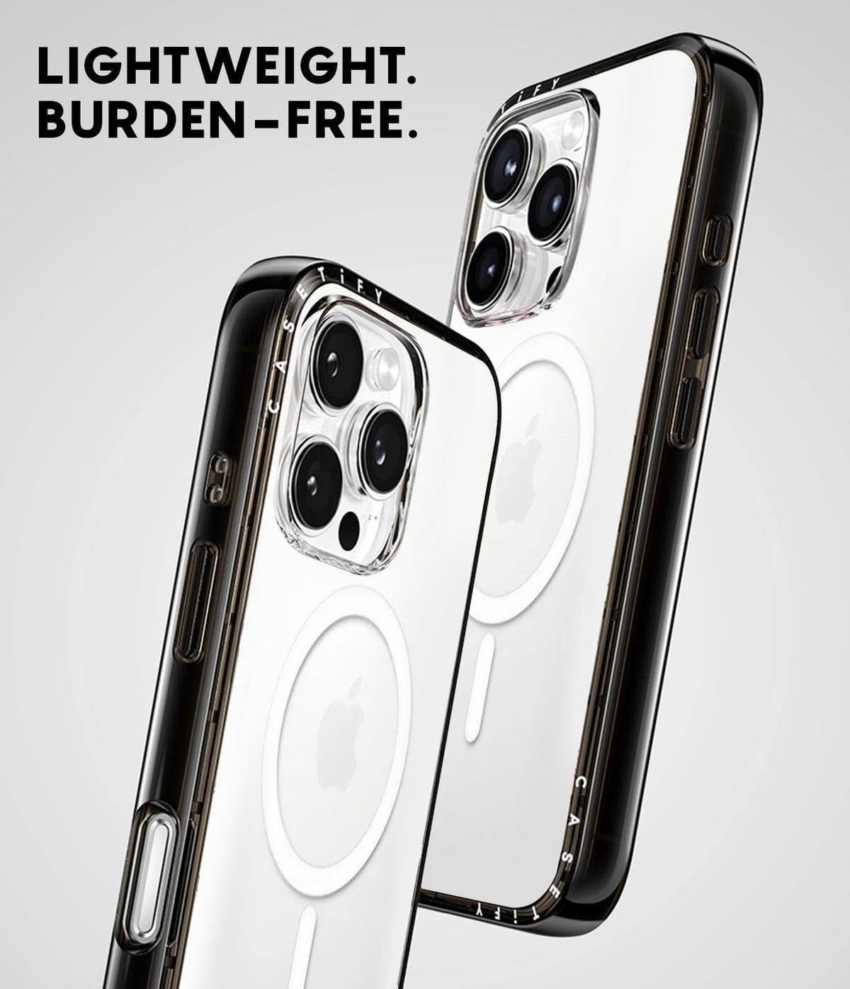 CASETiFY Compact iPhone 16 Pro Max Case [Slim and Sleek/Compatible with Magsafe / 4 ft. 2X Military Grade Drop Protection] - Two Little Koi - Clear Black