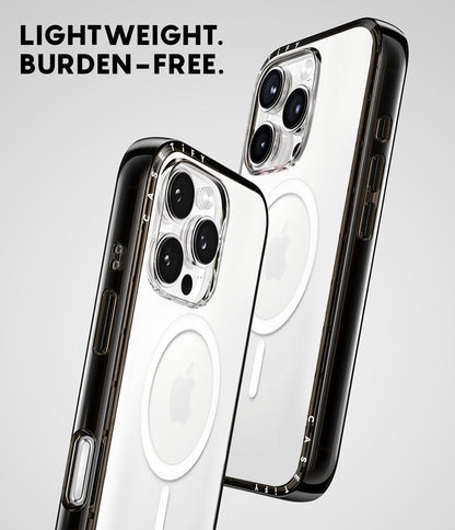 CASETiFY Compact iPhone 16 Pro Max Case [Slim and Sleek/Compatible with Magsafe / 4 ft. 2X Military Grade Drop Protection] - Two Little Koi - Clear Black
