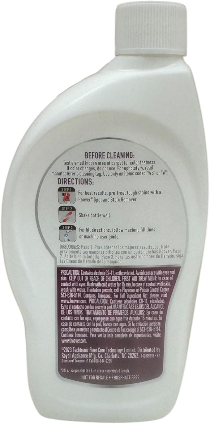 Hoover Paws and Claws Deep Clean & Neutralize PET 2X Carpet Cleaning Formula 6oz (1)