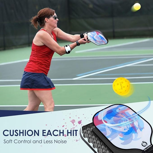 niupipo Pickleball Paddles Set of 2/4, USAPA Approved Lightweight Pickleball Rackets, Durable Fiberglass Surface with Polypropylene Honeycomb Core, Cushion Grip and Carry Bag