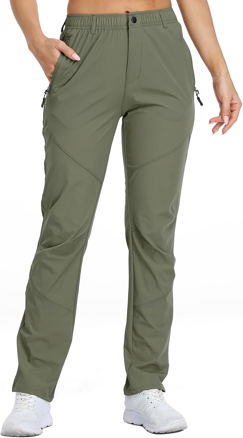 Size small-SPOSULEI Womens Summer Lightweight Pants Outdoor Nylon Quick Dry Travel Golf Hiking Sweatpants with Zipper Pockets