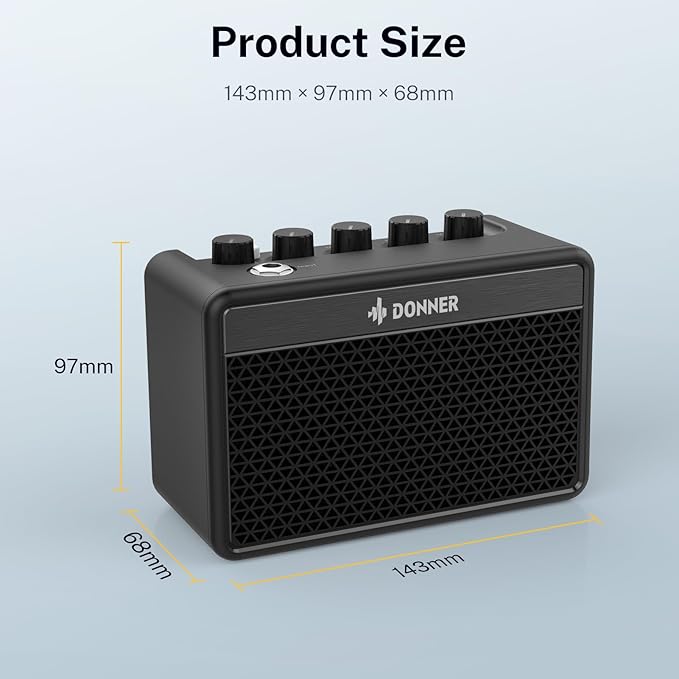 Donner Mini Guitar Amp Small Electric Amplifier 5W Portable, Practice Guitar Combo Amp DA-10