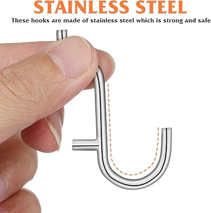 Baluue 20pcs Metal Pegboard J Hooks Stainless Steel Peg Hooks for Pegboard Assortment, Peg Hooks Accessories Pegboard Hooks for Hanging Storage Jewelry Key Display
