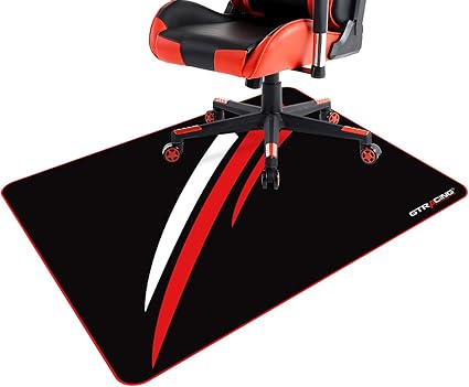 GTRACING Gaming Chair Mat for Hardwood Floor 47 x 39 inch Office Computer Gaming Desk Chair Mat for Hard Floor Red,Small Size