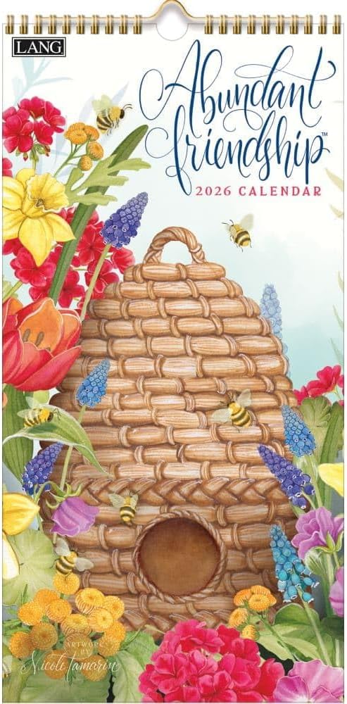 Lang, Abundant Friendship 2026 Vertical Wall Calendar, 8'' X 15.8'', 12-Month Calendar with Stapled Binding