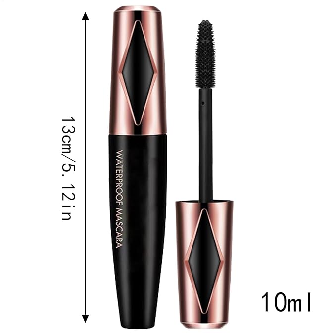 Black Waterproof Mascara - European and Style Lash Makeup, No Smudge or Sweat  Curl-Enhancing and Volumizing Mascara, Long-Lasting Slimming Lash Formula for All-Day Wear
