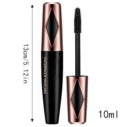 Black Waterproof Mascara - European and Style Lash Makeup, No Smudge or Sweat  Curl-Enhancing and Volumizing Mascara, Long-Lasting Slimming Lash Formula for All-Day Wear