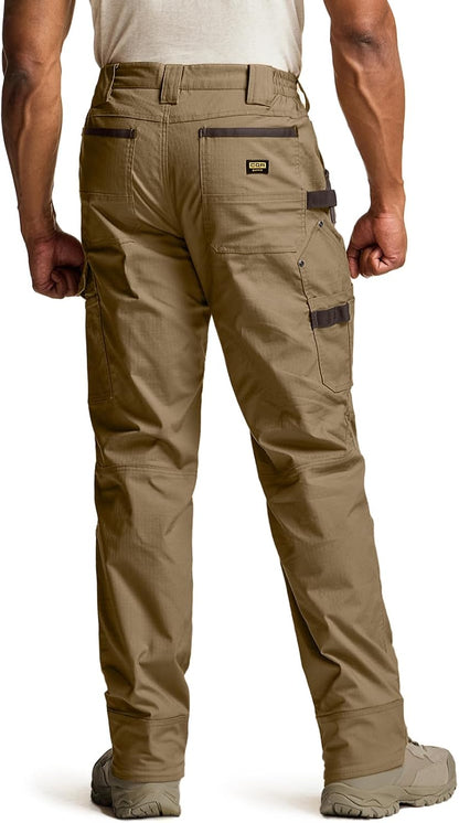 CQR Men's Flex Ripstop Tactical Cargo Work Pants