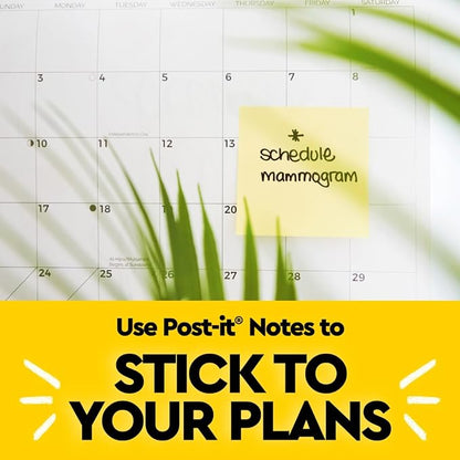 Post-it Notes, 3 in x 3 in, 18 Sticky Notes Pads, 100 Sheets per Pad, The Iconic Canary Yellow Note, School Supplies and O?ce Products