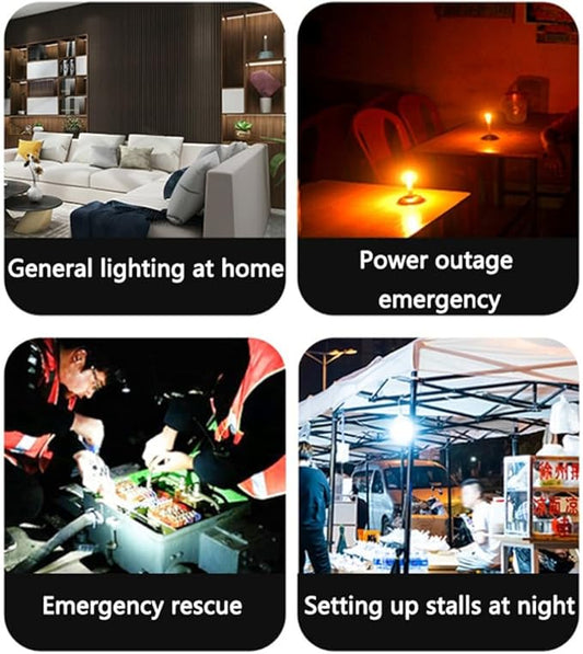 2/10 Pack E27 See Water Automatic LED Light, 20W Handheld Power Outage Emergency Light LED Bulb, White Light 6000K High Battery Life Energy Saving Light Bulbs for Indoor Outdoor Lighting
