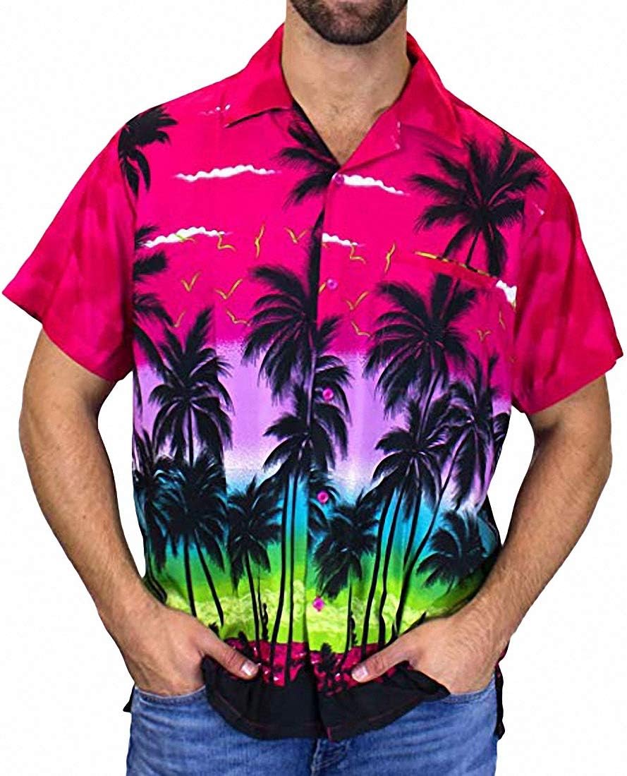 Size Small Emlyn Adrian Men Hawaii Print Beach Short Sleeve Hawaiian Shirt Streetwear Shirt