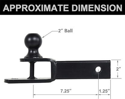 864209 3 in 1 ATVUTV Trailer Hitch Towing Ball Mount with 2 inch Trailer Ball, Fits 2 inch Hitch Receiver...