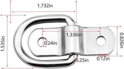 D-Ring Tie Downs Anchor14 Heavy Duty Surface Floor Mount Lashing Rings 2400 lbs Cargo Trailers Load-Bearing Hangers Bracket (Pack of 12)