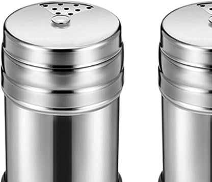 Stainless Steel Sugar Shakers Spice Salt Pepper Organizer Container Dust-proof Stainless Steel Salt Shakers