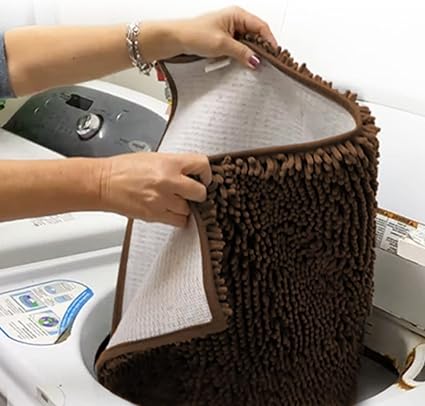 Muddy Mat Shown on TV  Super Absorbent Microfiber Dog Door Mat for Muddy Paws, Non-Slip Washable Pet Rug, Quick Dry Chenille Entryway Carpet, Machine Washable Indoor Outdoor mat, Brown 59"x24"
