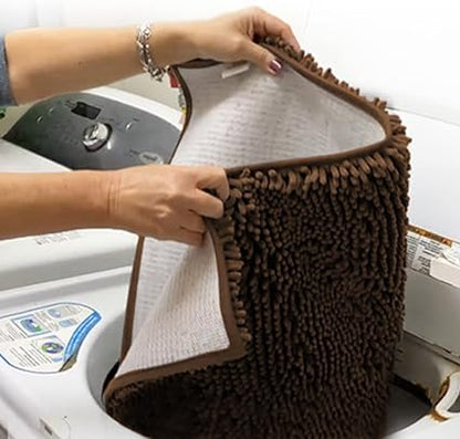 Muddy Mat Shown on TV  Super Absorbent Microfiber Dog Door Mat for Muddy Paws, Non-Slip Washable Pet Rug, Quick Dry Chenille Entryway Carpet, Machine Washable Indoor Outdoor mat, Brown 59"x24"