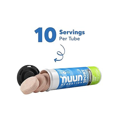 Nuun Sport  Caffeine: Electrolyte Tablets, Fresh Lime, 1 Tube (10 servings)