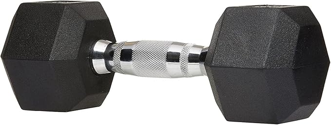JKSPORTS Rubber Encased Hex Dumbbell Hand Weight (15 lbs)
