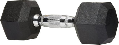 JKSPORTS Rubber Encased Hex Dumbbell Hand Weight (15 lbs)