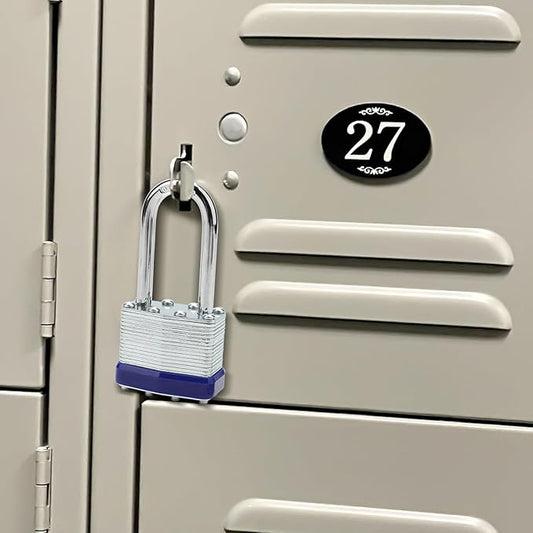 Lock Outdoor Padlocks, Laminated keyed Padlock, 1-9/16 in Wide Body, Padlock Set with Keys, Long Shackle (2Pack)
