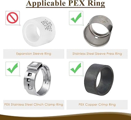 12" PEX Coupling, PEX Fitting for Plumbing Repairs, Sturdy and Enduring Brass Crimp Fitting (12 Pack)