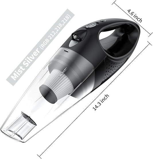Handheld Vacuum Cordless with 2 Filters, Car Vacuum Cleaner High Power with Fast Charge Tech, Portable Rechargeable Mini Vacuum with Large-Capacity Battery, Mist