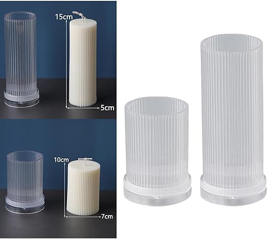 2X Long Pole Candle Pillar Making Large Cylinder Rib DIY Accessory